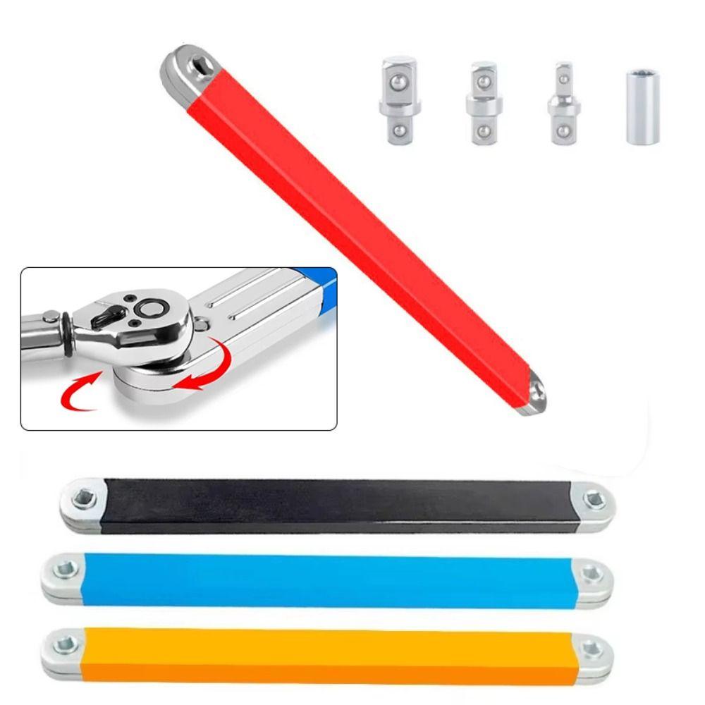 4 Adapter Extension Wrench Tight Space Tool 1/2" 1/4" 3/8" Professional Offset Extension Wrench Socket Ratchet