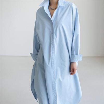 New Spring and Autumn Long-sleeved Single-breasted Shirt for Women, Long Korean Style Loose Large Size Casual Sun Protection Shirt