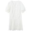 Sancai 2026 Summer Embroidered V-Neck Bubble Sleeve A-Line Short Dress