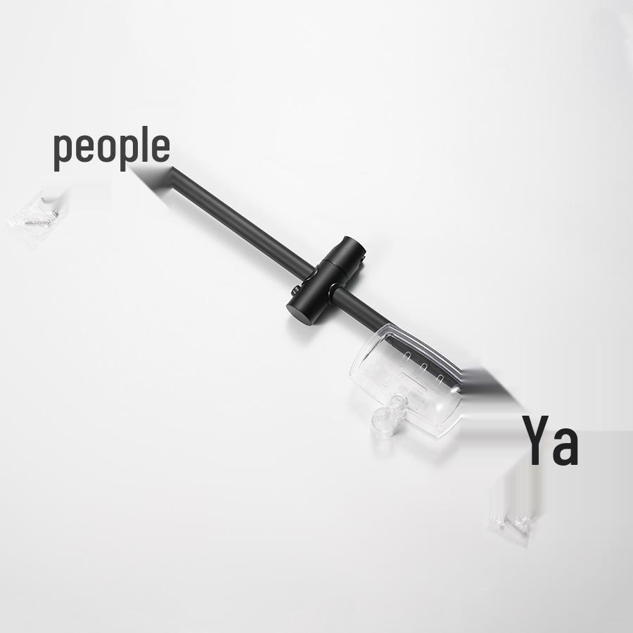 Matte Black Adjustable Stainless Steel Shower Head Holder with Rod None