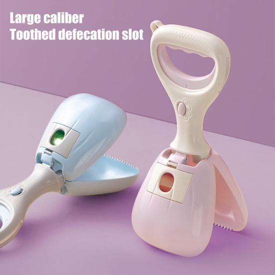 Portable Dog Pooper Scooper with Bag Ergonomic Handle Small Medium Large Dog Cat Poop Picker Walking Pet Poo Picker Catcher Clamp