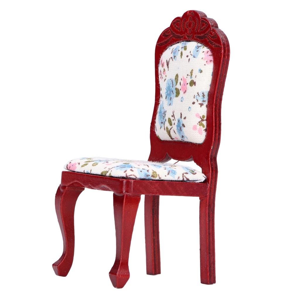 1:12 Dollhouse Chair Simulated Wooden Dollhouse Miniature Chair Model Furniture Accessories Gift