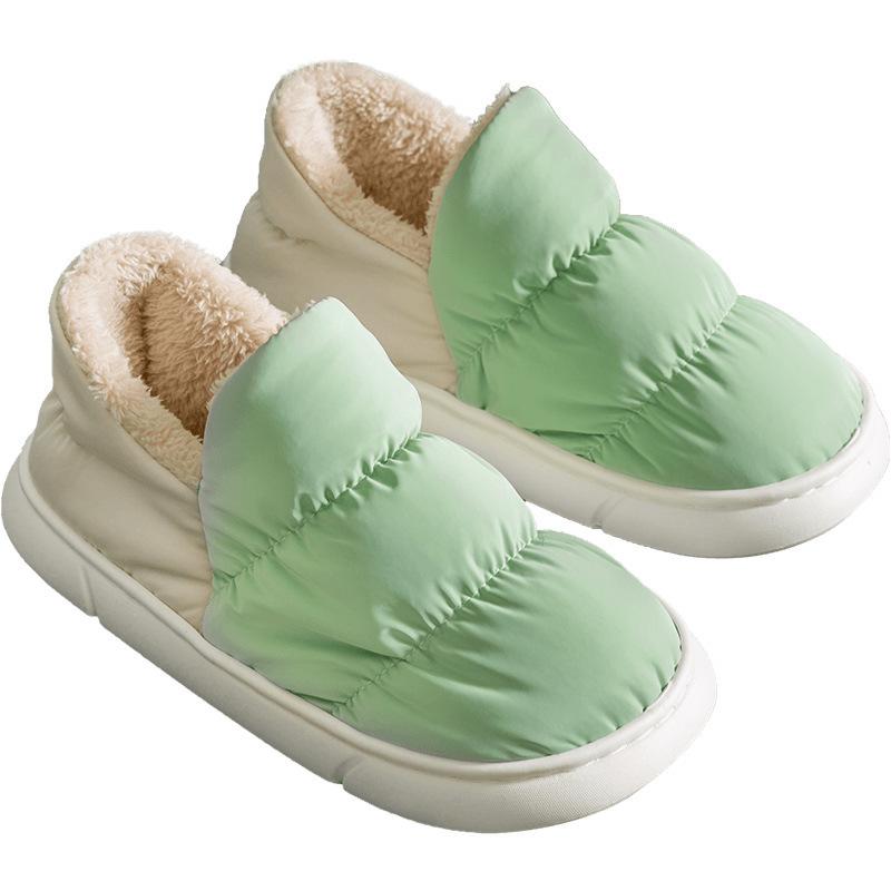 Down Cloth Home Cotton Slippers Thickened Winter Warm Confinement Indoor Plush Cotton Shoe Bag