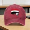 Iraq Flag Iraqi Soccer  Washed Baseball Cap  Stylish Sun Trucker Hat Spring UnisexTeens Outdoor Gym Baseball Caps
