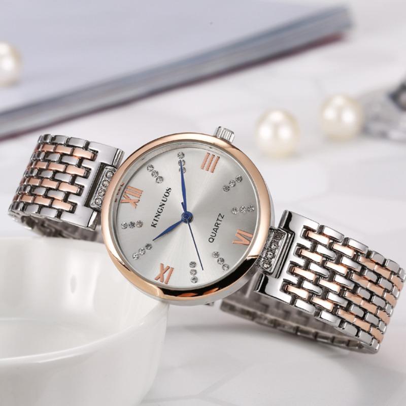 KINGNUOS Ceas cu diamante de înaltă calitate pentru damă