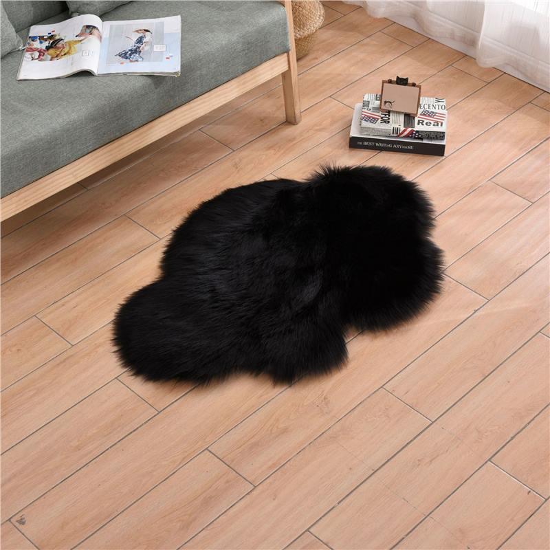 Faux Wool Cloud-Pattern Long Pile Rug for Living Room, Bedroom, and Bay Window