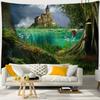 Mountain Sea Jungle Tapestry Wall Hanging Bohemian Nature Landscape Psychedelic Beautiful Home Decor Background Cloth