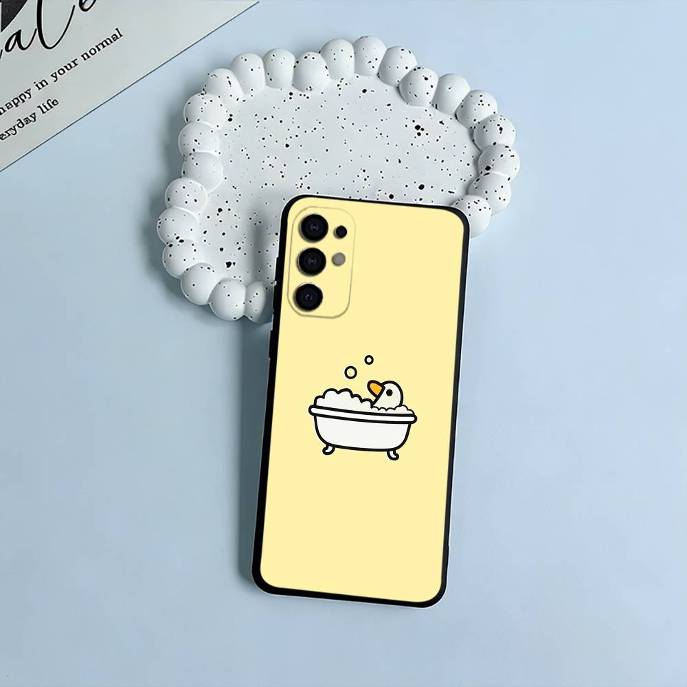 F-Funny Duck Soft Silicone Case for Samsung S25, S24, S21, S22, S23, S30, Ultra, S20, Plus, FE, Lite-Black