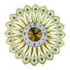 Crystal Leaves Wall Clock None-Ticking Silents Battery Operated Clocks Decorative Wall Clocks for Living Room Decors
