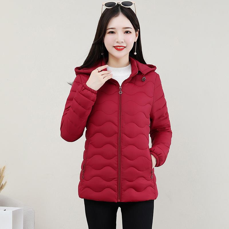 

women s short clothes, small slim-fitting warm clothes, autumn and winter jackets, new versatile jackets XL-within 50 kg червоний