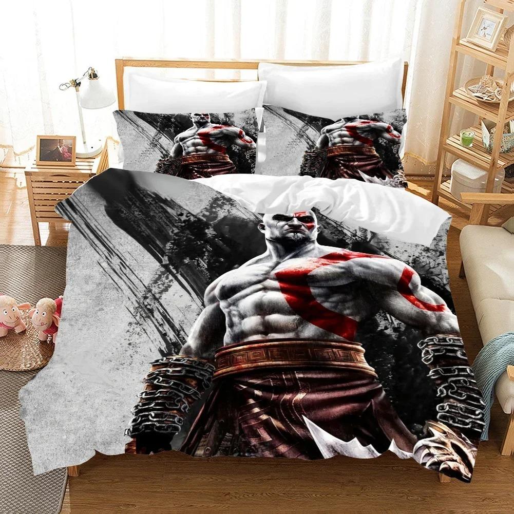 

Comforter 3D Digital Game God Of War Bedding Set Bedroom Soft Modern S Comefortable Kids And Comforter (quilt)-EU Single(135*200cm)3pcs