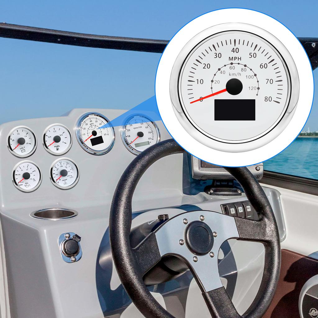 NEW 85mm 7 Color LED GPS Speedometer Odometer 0-120kmh 0-80MPH Speed Gauge COG TRIP Odometer Boat Car Truck Motorcycle 12V/24V