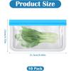 Reble Food Storage Bags, Dishwasher Safe, 10 Pack Snack Zipper Bag, Sandwich Bags Extra Thick Leakproof Freezer Bag Sealed Containers for Candy,