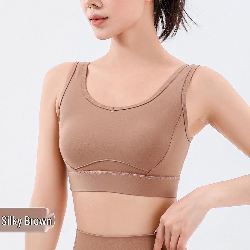 Women's Padded Sports Bra with V-Neck and Supportive Back for Running, Yoga, and Fitness