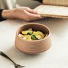 Japanese Retro Bowl-Shaped Bowl Household Rice Bowl Personalized Tall Bowl Ceramic Tableware Small Bowl Porridge Bowl Fruit Salad Bowl