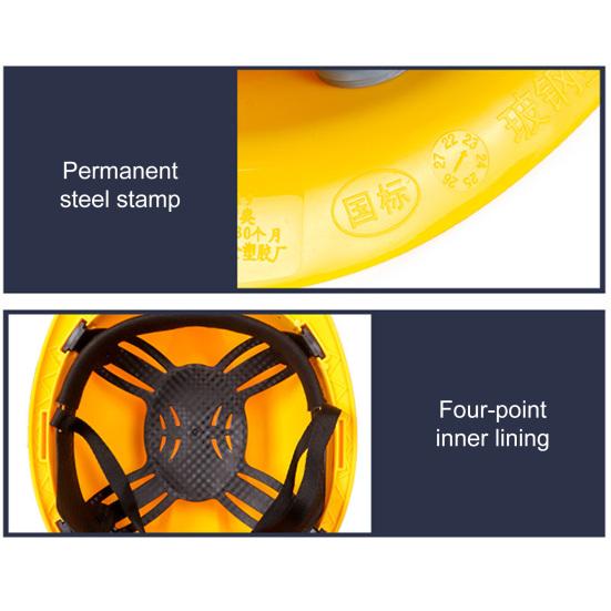 Construction Helmet 6-Point Ratchet Suspension Safety Hard Cap Impact-Resistant Helmet for Work Home Head Protection