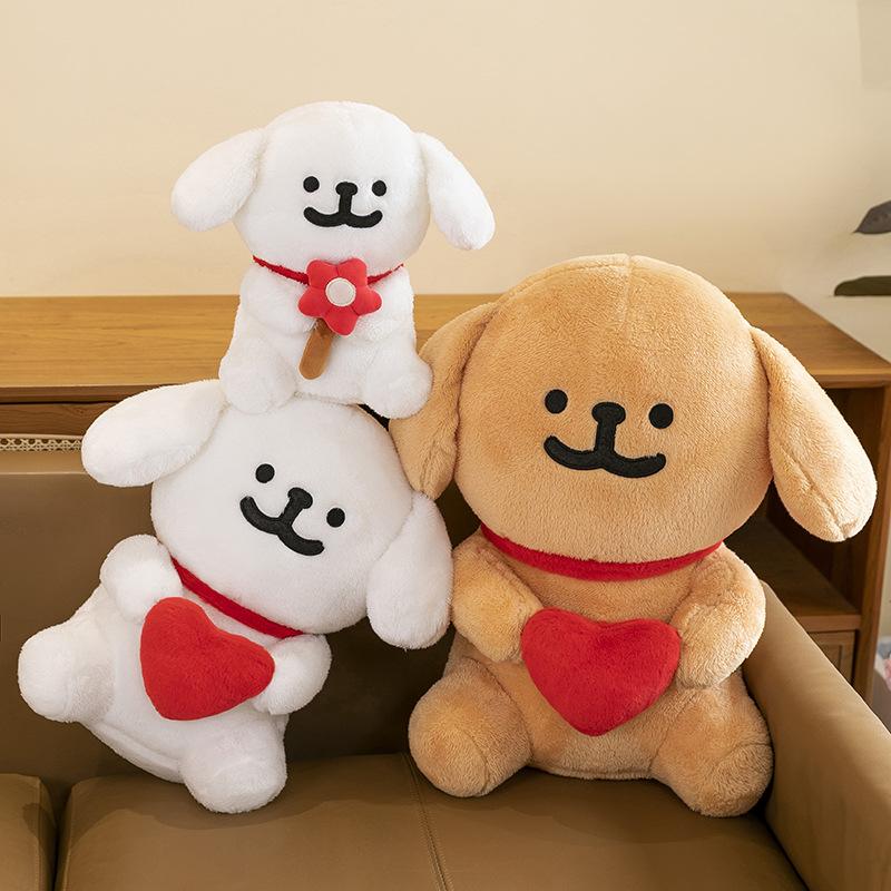 Love line dog doll cute little safflower dog plush toy children sleeping pillow gift