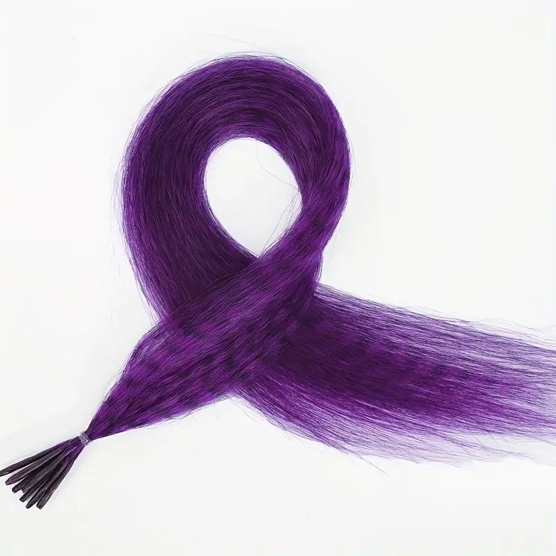 10Pcs Colored Hair Feathers Extension Kit for Women Long Straight Synthetic Hair Feather for Cosplay Party