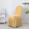 Banquet Chair Cover Thickened Elastic Pleated Skirt Dining Chair Cover Wedding Hotel Party Venue Decoration Simple and Versatile