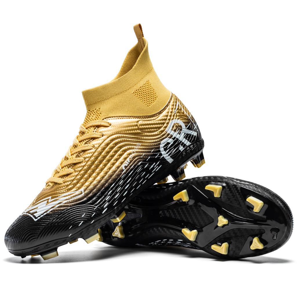 Erkek Futbol Ayakkabıları Yüksek Bilekli Futbol Ayakkabıları Dış Mekan İç Mekan Hafif Dayanıklı Çim Antrenman Spor Ayakkabıları Kaymaz Kramp Yeni