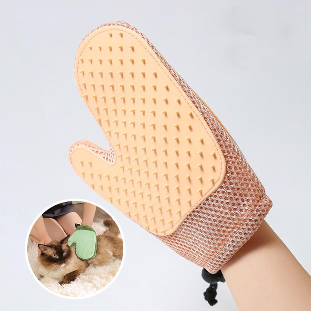 2 in 1 Pet Glove Pets Fur Remover Gloves Cat Grooming Glove Brush for Shedding Massage Efficient Pet Hair Remover Mitt