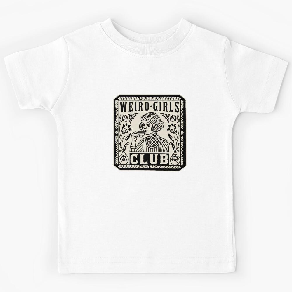 weird girls club, tea, woodcut Kids T-Shirt 150