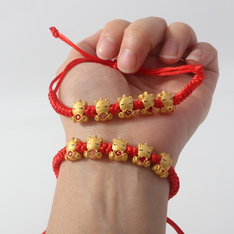 2026 New Year Zodiac Horse Bracelet Cartoon Lucky Horse Red String Woven Bracelet Couple Friend New Year Blessing Gift
