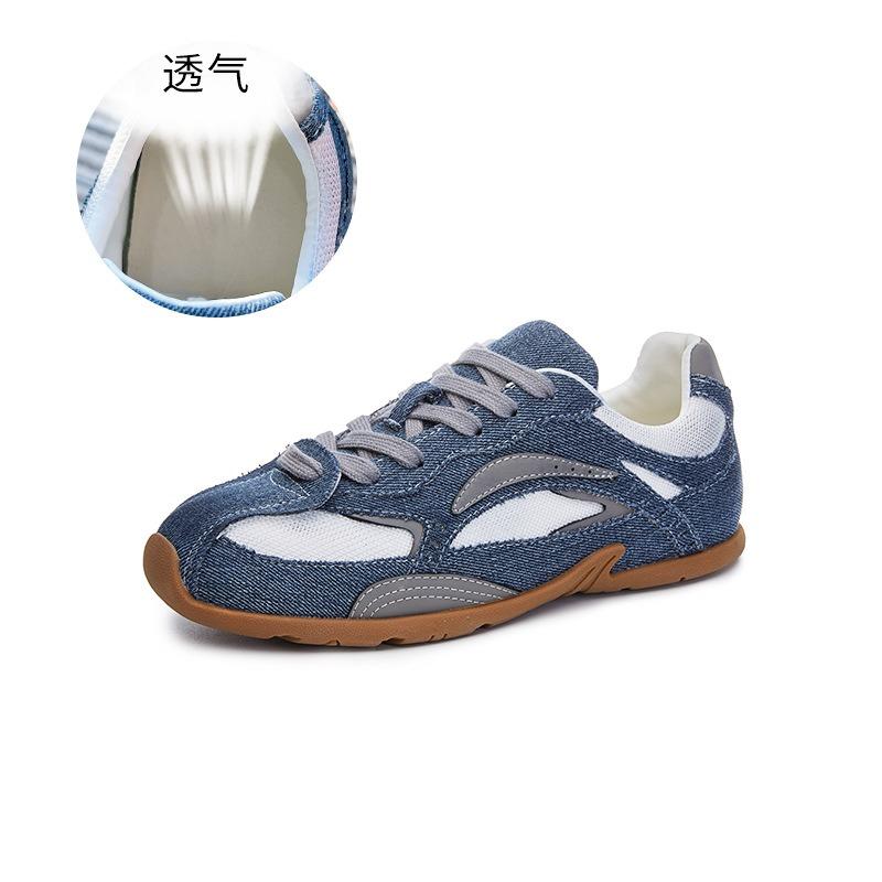 

Кожаные женские весенние новые женские кроссовки на плоской подошве ретро с увеличением высоты модная женская обувь 40 джинсовый синий