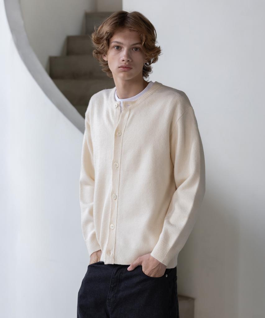 Decoroso Comfort Round Neck Cardigan [Ivory]