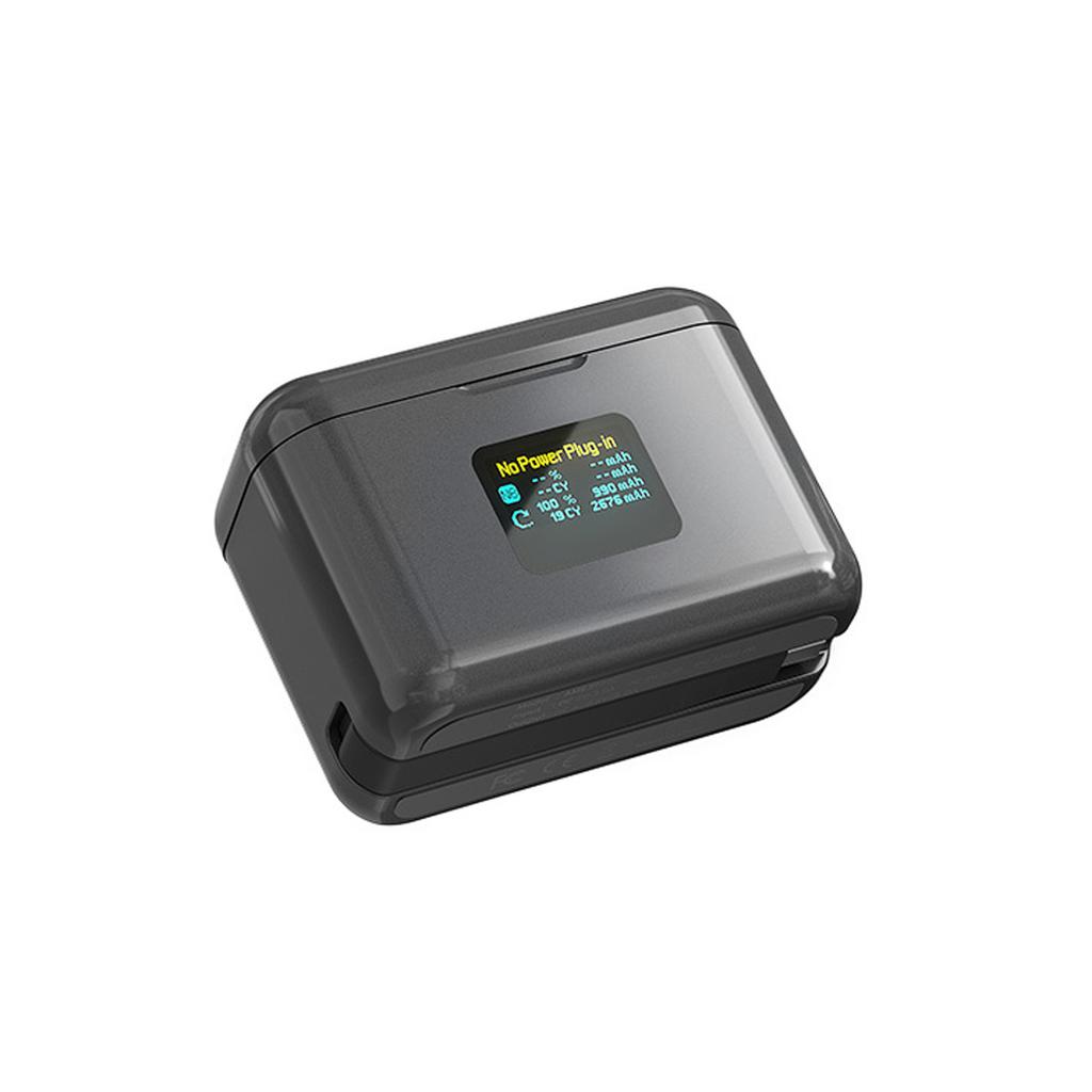 Two Way Battery Charger 2 Channel Battery Hubs LCD Screen Fast Charge Station with Dual SD Card Slots Fit for Insta360
