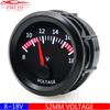 2 Inch 52mm 12V Car Voltmeter Volt Gauge Meter with White Light 8~18Volts Volt Car Meter for Universal Gasoline Car DC12V