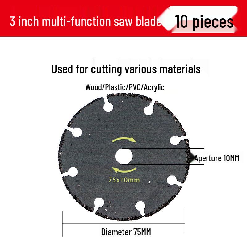 Mini 3" Lithium Battery Angle Grinder with 75mm Cutting Disc for Wood, Stone, and Metal.