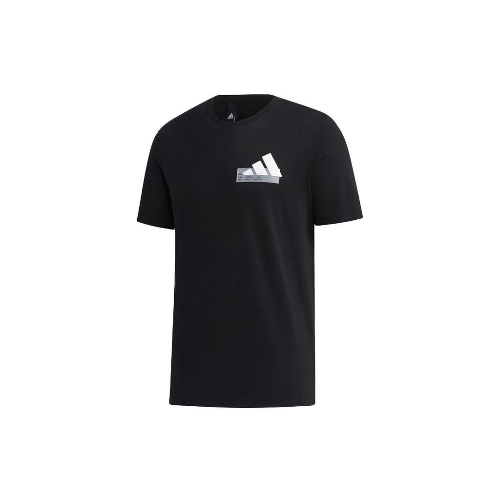 Adidas T Shirts Men's Black Crew Neck Moderate Straight Fit GH4419