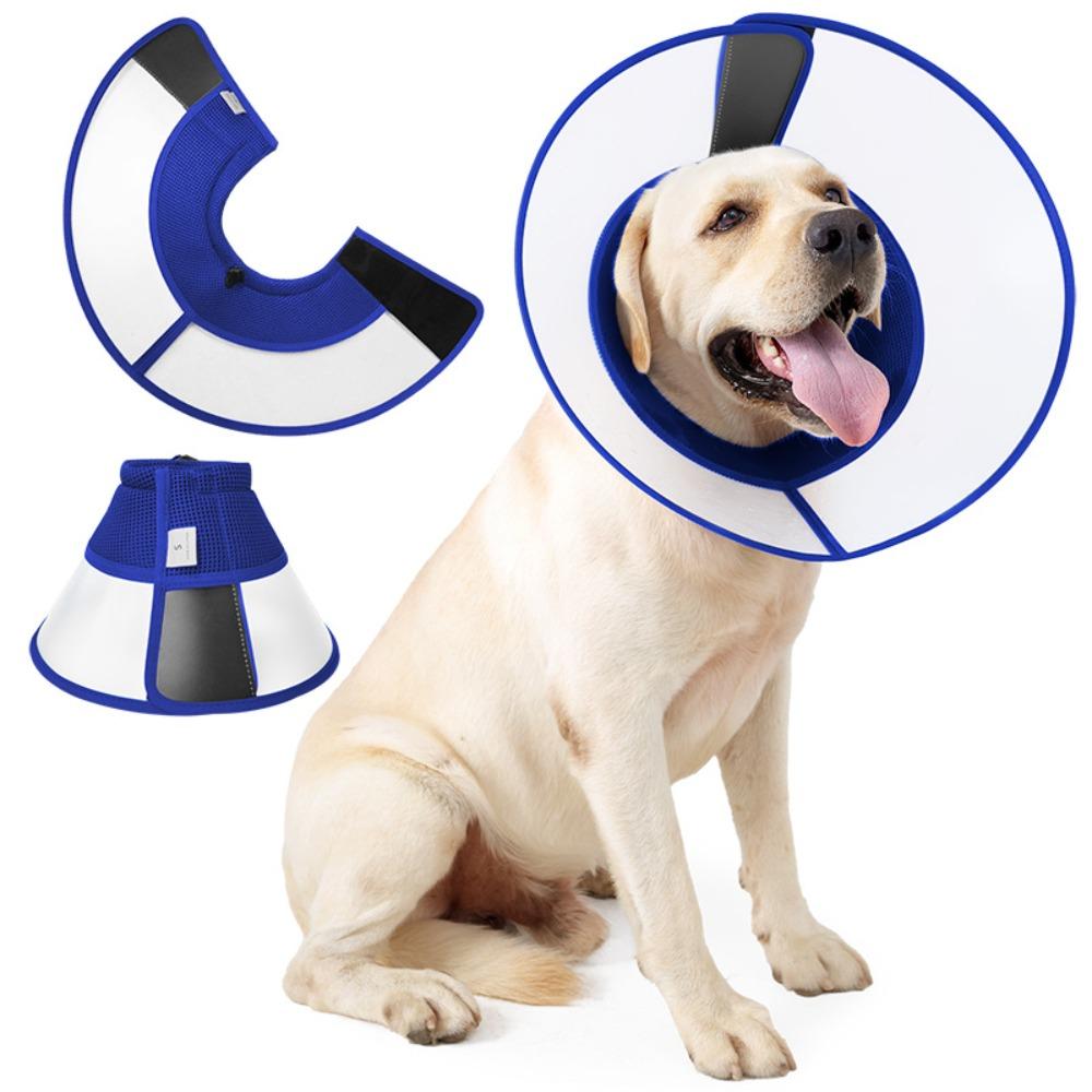 Colar Elizabetano Respirável para Cães Ajustável Colar de Recuperação Colar Protetor Recuperação de Feridas