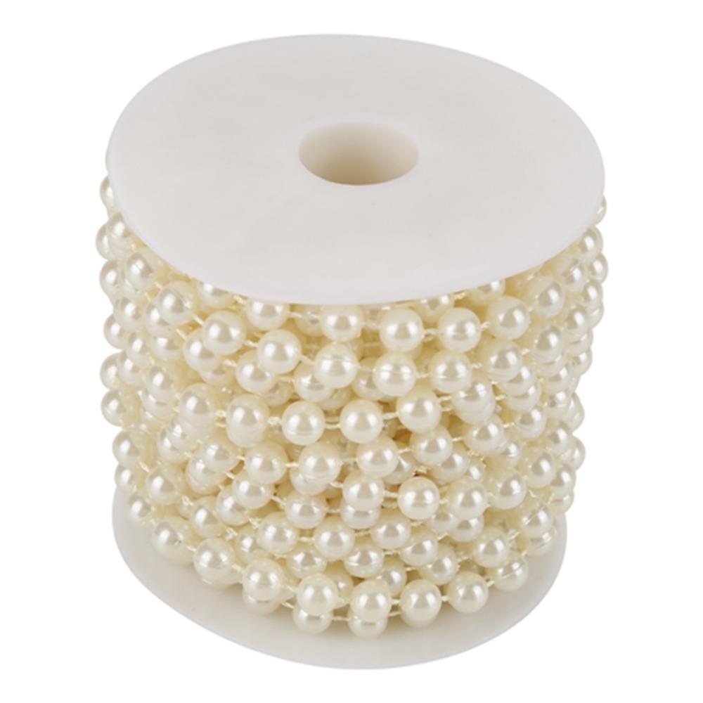 8mm Size Pearl Beads Garland Beige Color Faux Pearl Beads Garland White 10M Pearl String Floral Centerpieces