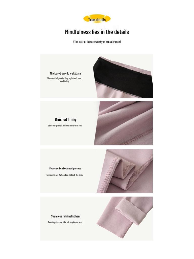 Lyocell Fleece Thermal Yoga Pants - Seamless, High Waist, Tummy Control, Hip-Lifting Leggings for Fitness.