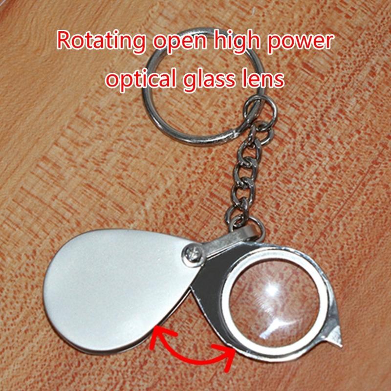 Pocket Magnifier with Keychain Portable 20X Metal Pocket Magnifying Glass