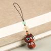 Phone Pendent Car Key Charms Decoration Hand-woven Sandalwood Key Chain Key Chain Strap Mobile Phone Ring Lucky Cat Pendant