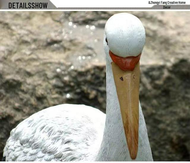 Simulated Heron Ornament for Outdoor Garden and Courtyard Landscaping Decoration - Egret Resin Craft