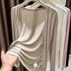 Shawl Sun Protection Cardigan Women's Summer Ice Silk Outer Skin Clothes Blouse Thin V-neck Jacket