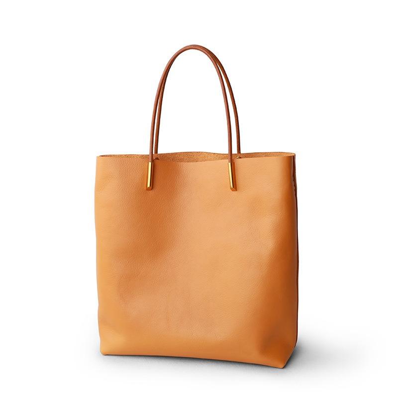 Vegetable tanned leather women's bag substitute handbag large capacity commuter tote bag niche shoulder handbag bag