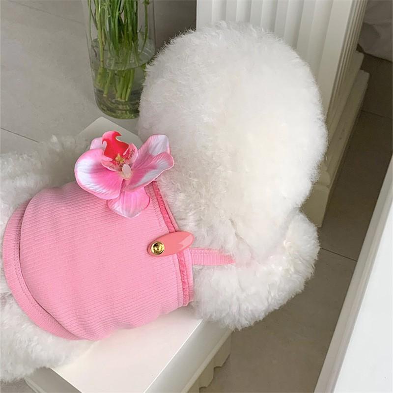 Dog Cooling Vest 3D Butterfly Flower Pet Shirt With Hair Clip Cats Small Medium Dogs Sleeveless Apparel