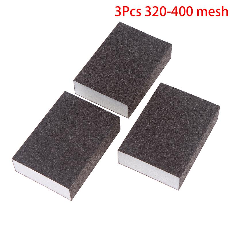 3Pcs Polishing Grinding Sponge Pads Manual Sanding Sponge Blocks Reusable Washable For Metal Wood Drywall Glass Polishing