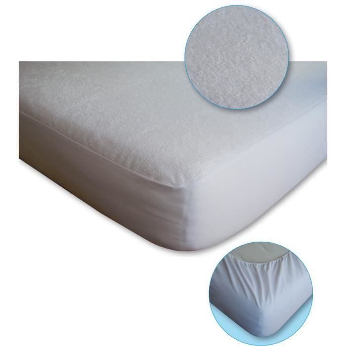 Protège matelas - Imperméable - Absorbant - Anti-acariens - 140 x 190 cm - Blanc