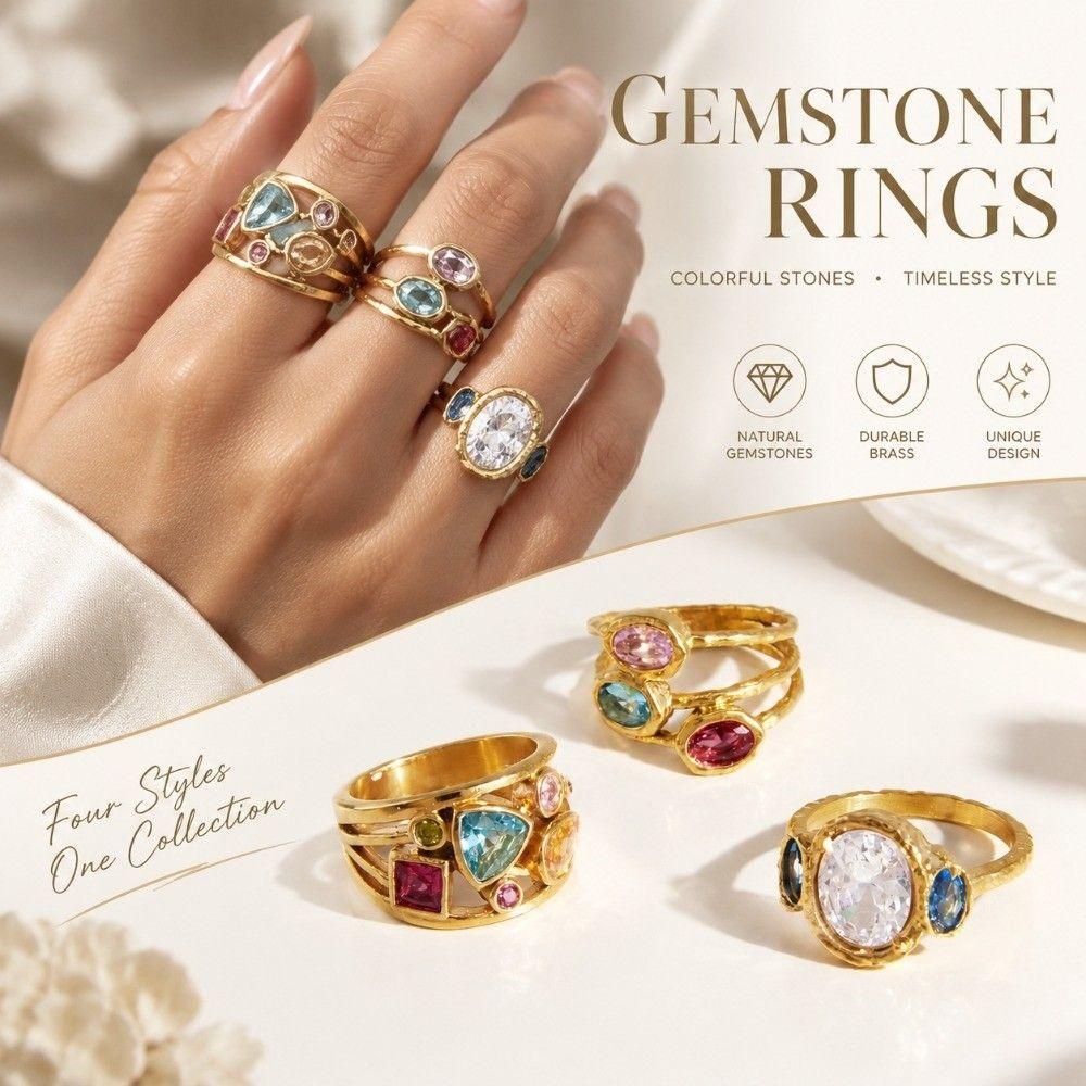 Lightweight Titanium Steel Ring Fade Resistant Stainless Steel Ring Zircon Ring Birthday Gift