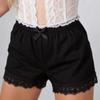 Mid-Low Waist Bow Decor Shorts, Soft Stretchy Breathable, Casual Versatile Fashion Shorts