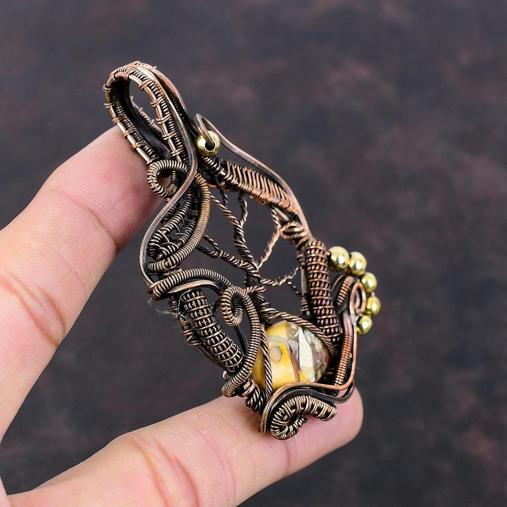 Tree Of Life Brecciated Mookaite Pendant Copper Wire Wrapped Jewelry Handmade Pendant Gemstone Jewelry Copper Wire Wrap Pendant Gift For Mom