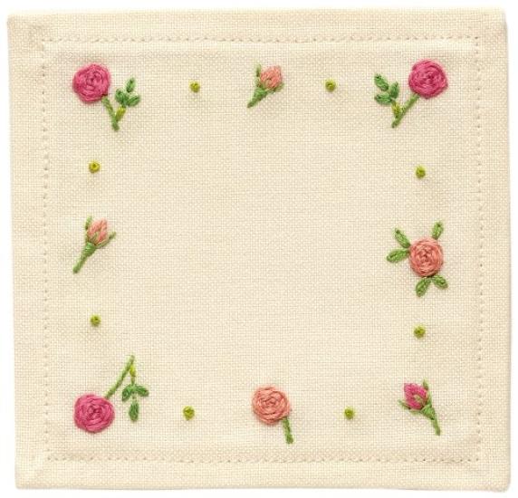 Olympus Embroidery Kit [My Sweet Garden] No. 9028 Rose (Coaster)