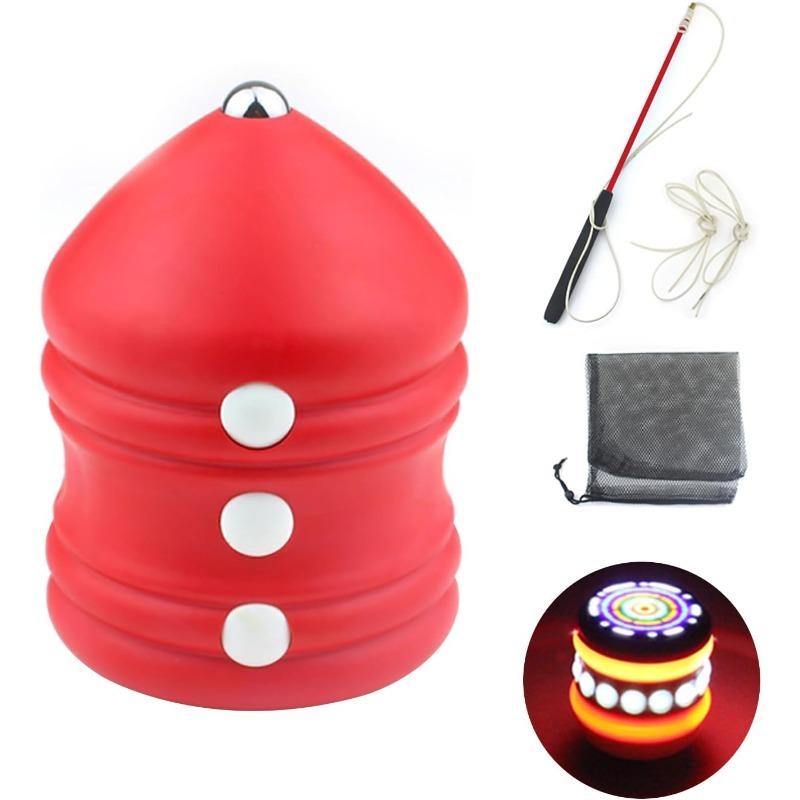 

Китайские волчки для взбивания Китайская игрушка-гироскоп Китайские игрушки-волчки со светодиодными огнями, прочный стальной наконечник для повышенной устойчивости, идеально подходит для начинающих Red