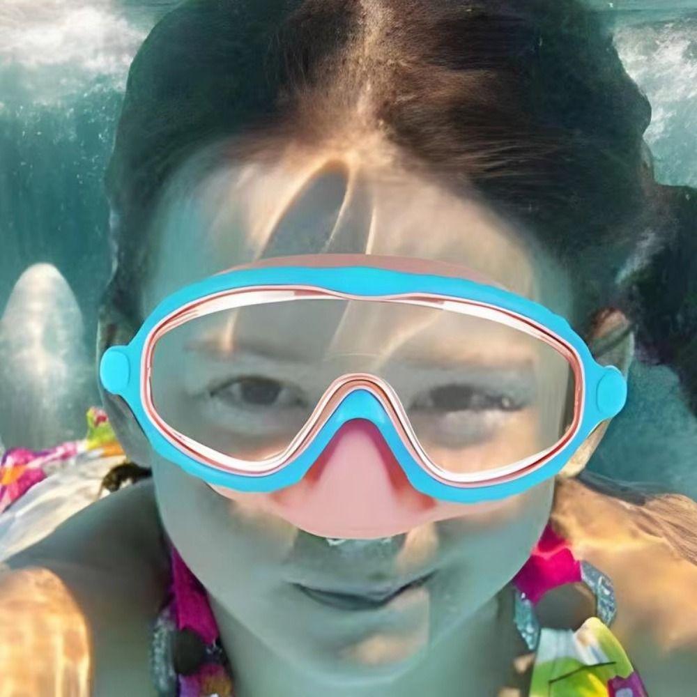 Large Frame Kids Diving Eyewear Anti-fog Kids Swim Training Glasses  Swimming Beginner